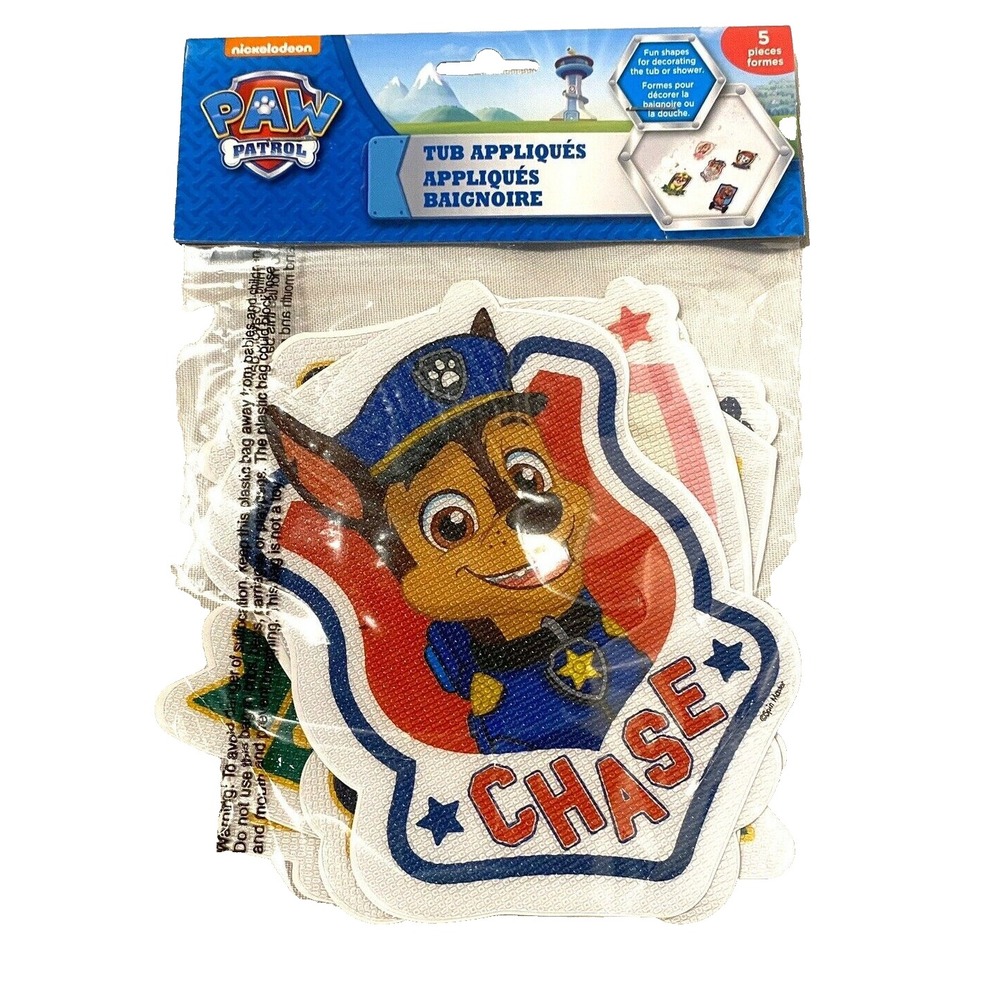 5 piece nickelodeon paw patrol tub appliques bath time clings chase sky marshall